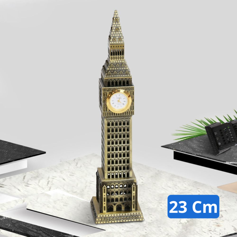 Statue Bigben en métal avec horloge fonctionnelle - 23cm