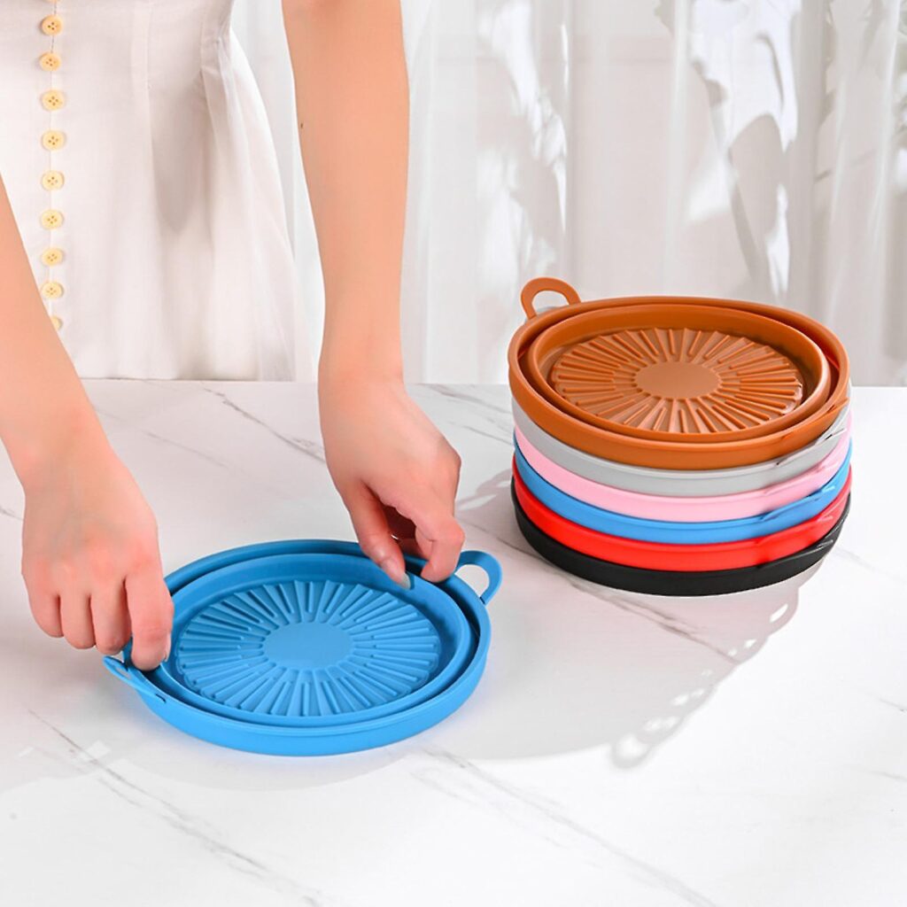 Panier en Silicone Réutilisable 16cm pour Airfryer – Accessoire Résistant et Antiadhésif pour Cuisson Sans Huile