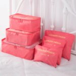 6 Pcs Sacs de rangement pour valise - Saumon