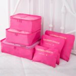 6 Pcs Sacs de rangement pour valise - Rose