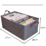 Boîte de Rangement pour Vêtements 47x28x20 cm – Organisateur Pliable en Tissu Gris pour Placard ou Chambre