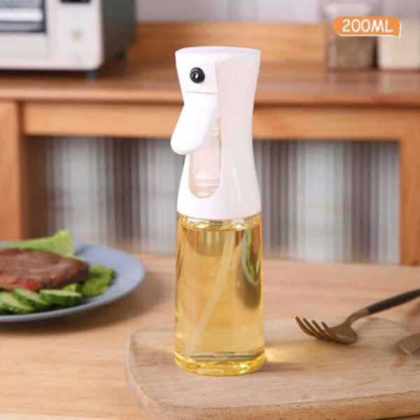 Pulvérisateur d’Huile en Verre 200ml Blanc – Distributeur Réutilisable pour Cuisson et Salades