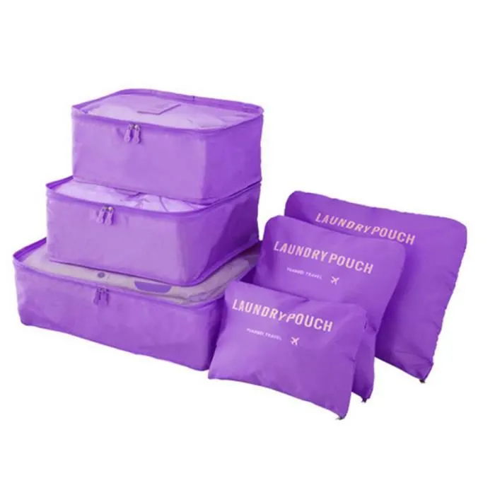 6 Pcs Sacs de rangement pour valise - Violet