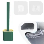 Brosse WC Silicone avec Support Mural - Vert