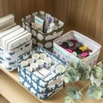 Mini Panier de rangement en tissus - Blanc