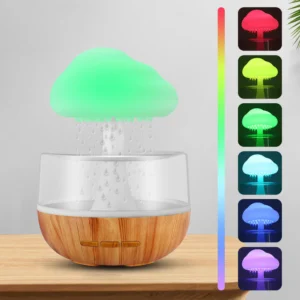 Diffuseur d'Huiles Essentielles et Humidificateur à LED en Forme de Nuage