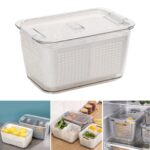 Boîte de Rangement avec Égouttoir Amovible – Organisateur Pratique 18x10x11 cm - Blanc