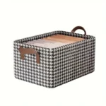 Boîte de Rangement pour Vêtements Blanc & Noir – Organisateur 47x28x20 cm,Idéal pour Placard et Chambre