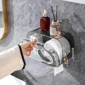 Distributeur Mural Multifonction pour Papier Toilette avec Compartiments de Rangement