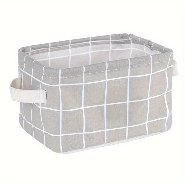 Panier de Rangement en Tissus – 20cm x 16cm x 13cm - Gris carreaux blancs