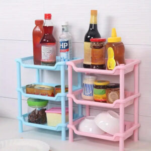 Étagère de rangement 3 niveaux multifonction – Compacte et pratique pour cuisine, salle de bain ou chambre