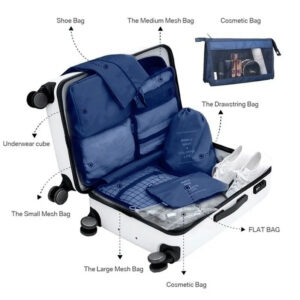 Set de 8 Organisateurs de Voyage pour Valise – Pochettes Rangement Multifonction