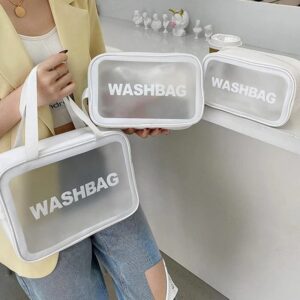 Set de 3 Trousses de Toilette Transparente – Format Voyage & Rangement Pratique