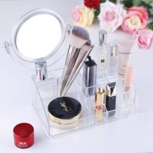 Organisateur maquillage avec miroir – Rangement cosmétique élégant et pratique