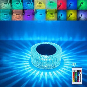 Lampe Cristal LED 16 Couleurs – Télécommande & Rechargeable