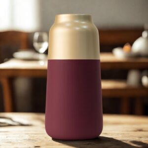 Pot de Fleurs Design Bicolore – 30 x 9 cm – Bordeaux & Doré