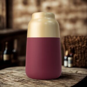 Pot de Fleurs Design Bicolore – 20 x 9 cm – Bordeaux & Doré