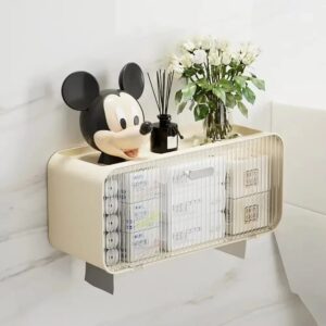 Distributeur mural étanche de papier et rangement salle de bain – Grande capacité & design moderne