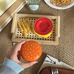 Set de Mini Bols Empilables en Forme de Burger – Céramique Colorée