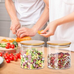 1 Bocal rond en verre 300 ml avec couvercle en bambou – Pratique, hermétique & déco
