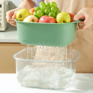Panier Égouttoir Double Couche – Légumes, Fruits & Vaisselle