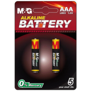 Piles Alcalines M&G AAA (LR03) – 1.5V | Lot de 2 | Haute Performance – 0% Mercure