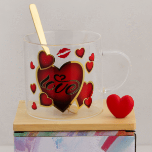 Mug en Verre "Love" – Édition Cœur & Passion ❤️