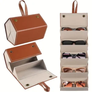 Étui pliable multi-rangements pour lunettes – 5 compartiments