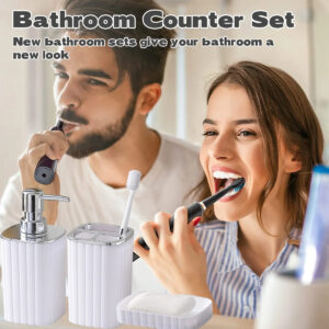 Ensemble d’accessoires de salle de bain 4 pièces – Design moderne & fonctionnel
