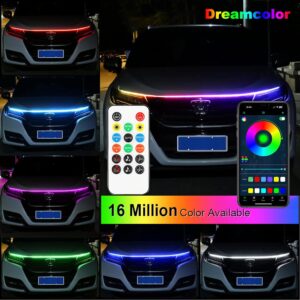 Bande LED RGB pour Capot de Voiture – Contrôle via Application et Télécommande