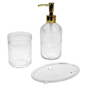 Set de Salle de Bain 3 Pièces en Verre Transparent – Élégance et Praticité
