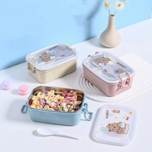 Boîte lunch box enfant avec motif ourson – Couleur selon stock disponible