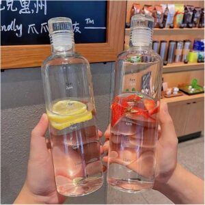 1 Bouteille en Verre Borosilicate avec Graduation Horaire – 500 ml | Résistante & Élégante