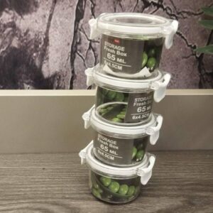 Mini Boîtes de Conservation Hermétiques en plastique 65 ml – Lot de 4
