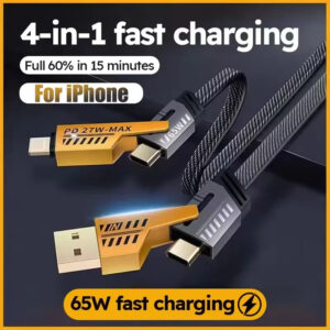 Câble de Charge 4-en-1 Ultra Résistant | USB & Type-C |