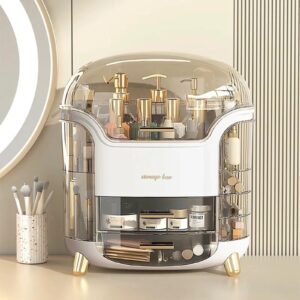Organisateur de maquillage grand format – Rangement cosmétique élégant et moderne - Blanc
