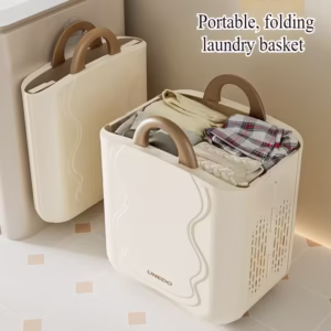 Panier à Linge Mural Pliable – Design Compact & Élégant (40 x 38 x 22 cm)