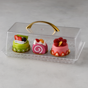 Cloche à Gâteaux Rectangulaire – Avec Poignée Dorée