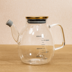 Théière / Carafe en Verre Borosilicate – 600 ml avec Graduation & Couvercle Hermétique