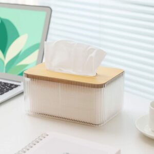 Boîte à mouchoirs design avec couvercle en bambou – Élégance naturelle et modernité