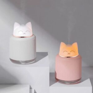 Humidificateur Lampe Veilleuse Chat – Design Kawaii, Lumière LED Apaisante