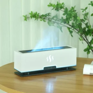Diffuseur Humidificateur Effet Flamme – 8 Couleurs LED, Ultrasonique Silencieux - 250x68x92mm