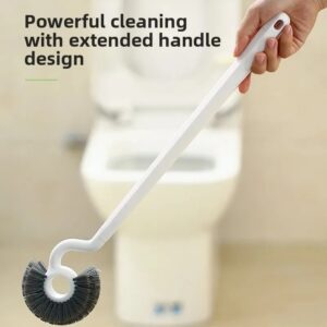 Brosse WC Ergonomique Courbée – Nettoyage Profond, Anti-Traces, Manche Long 46.5cm