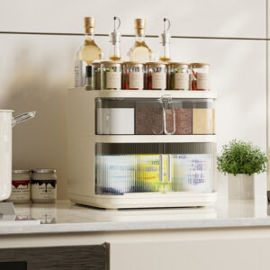 Organisateur de cuisine multifonction avec tiroirs – Rangement élégant et pratique